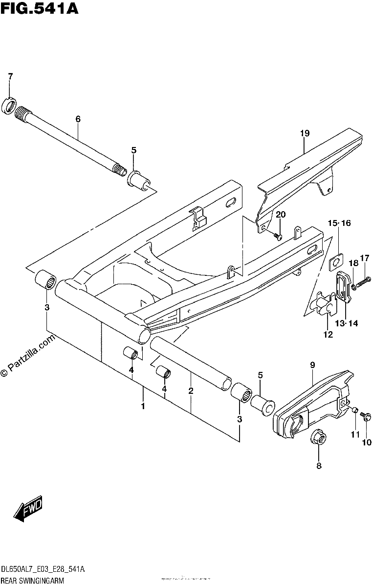 Diagrama de REAR SWINGINGARM