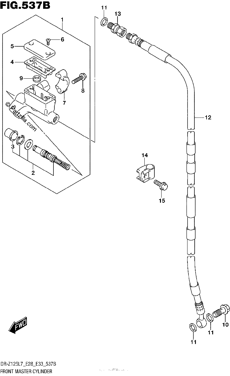 Diagrama de FRONT MASTER CYLINDER DR Z125L E33