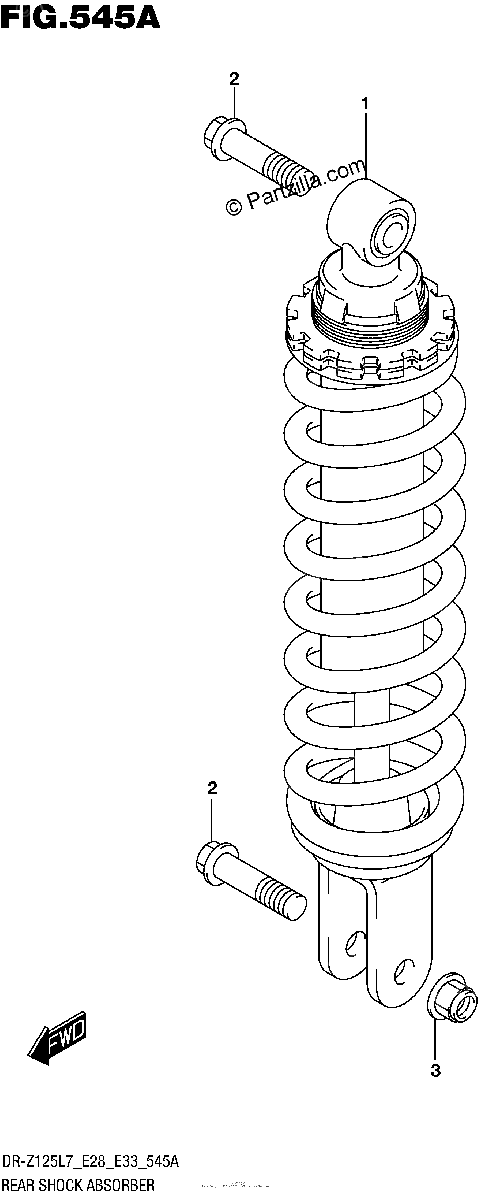 Diagrama de REAR SHOCK ABSORBER DR Z125 E28