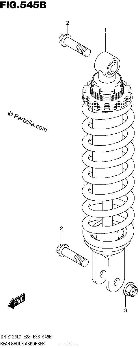 Diagrama de REAR SHOCK ABSORBER DR Z125L E28
