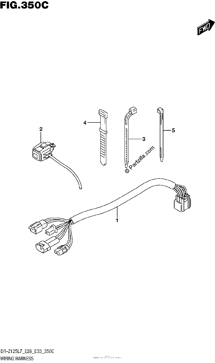 Diagrama de WIRING HARNESS DR Z125L E33