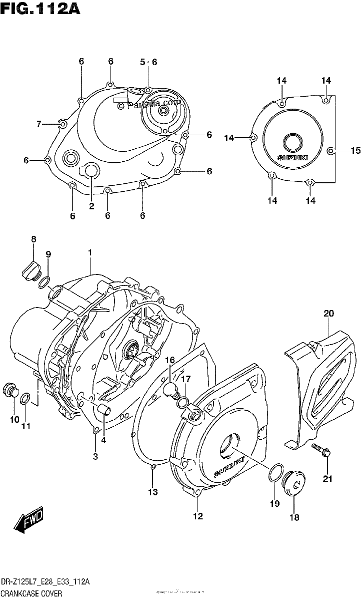 Diagrama de CRANKCASE COVER