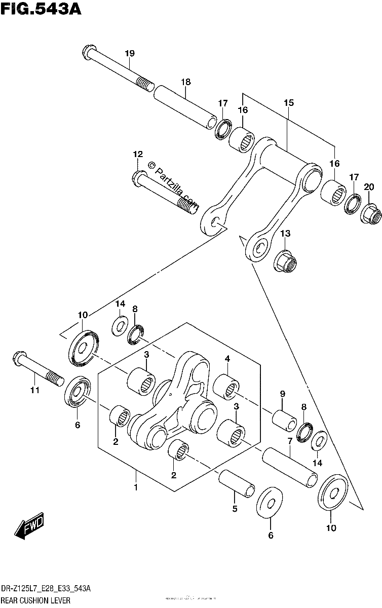 Diagrama de REAR CUSHION LEVER