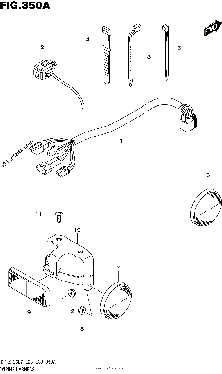 Diagrama de WIRING HARNESS DR Z125 E28