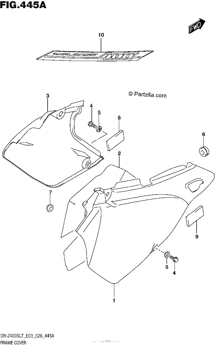 Diagrama de FRAME COVER DR Z400SL7 E03