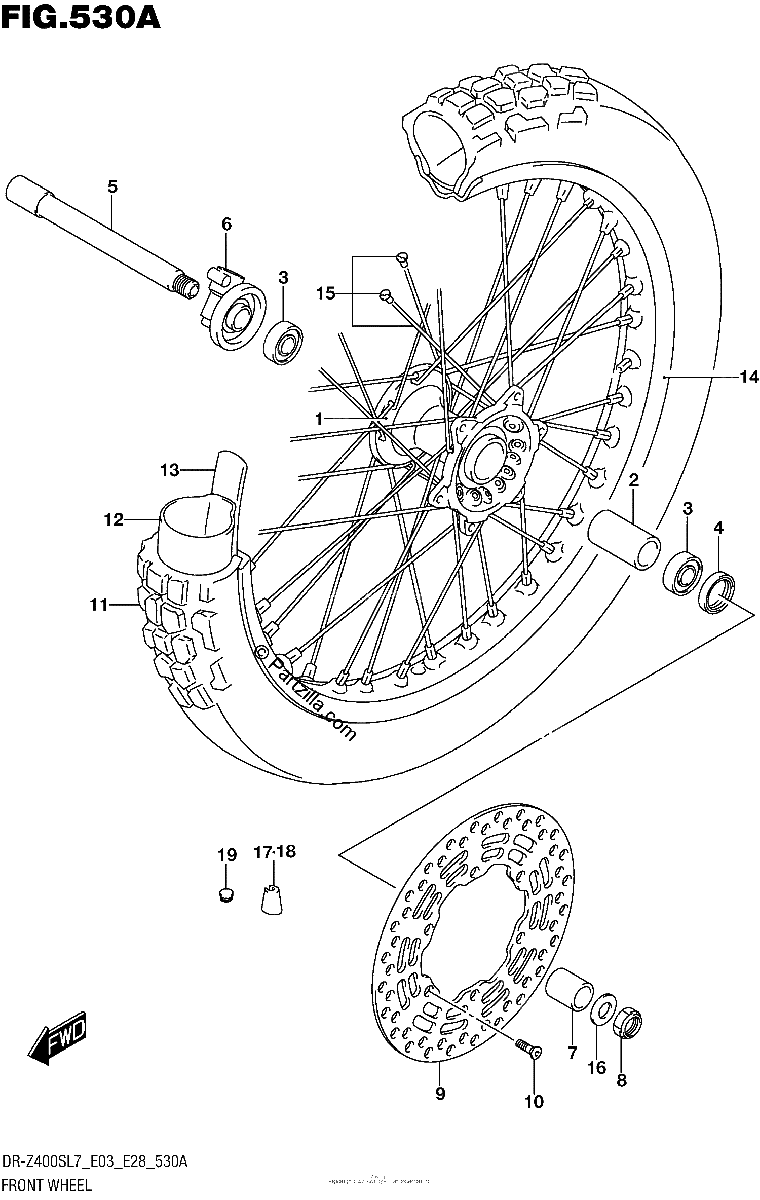 Diagrama de FRONT WHEEL