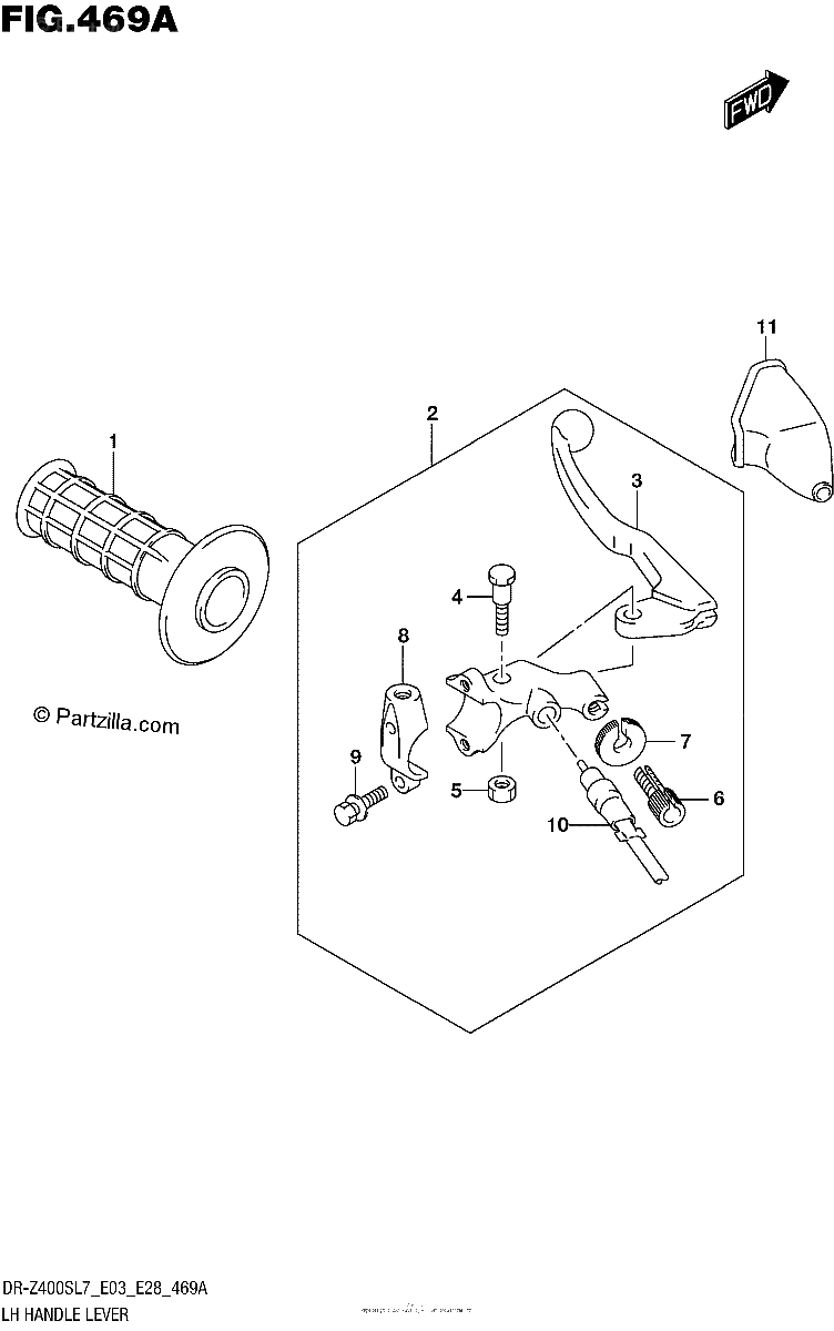 Diagrama de LH HANDLE LEVER