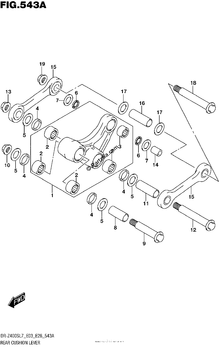 Diagrama de REAR CUSHION LEVER