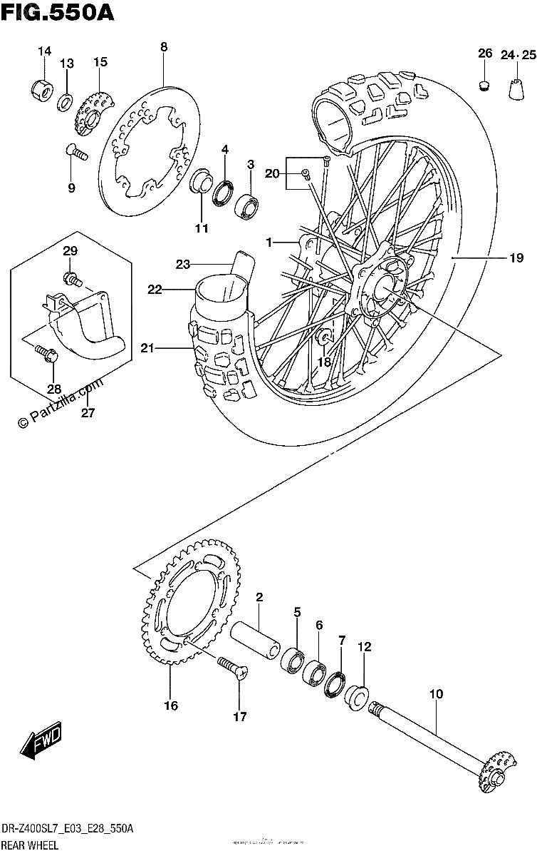 Diagrama de REAR WHEEL