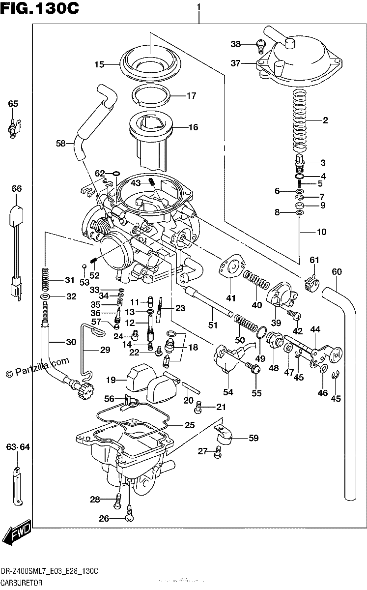 Diagrama de CARBURETOR DR Z400SML7 E33