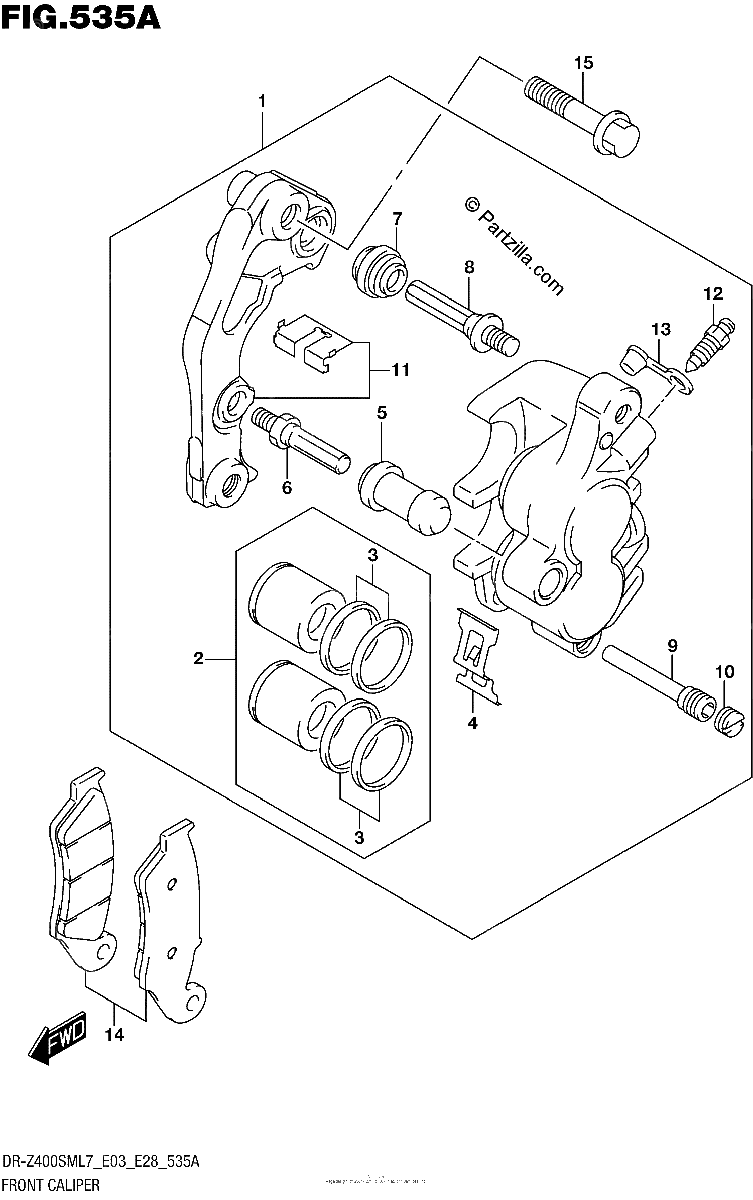 Diagrama de FRONT CALIPER