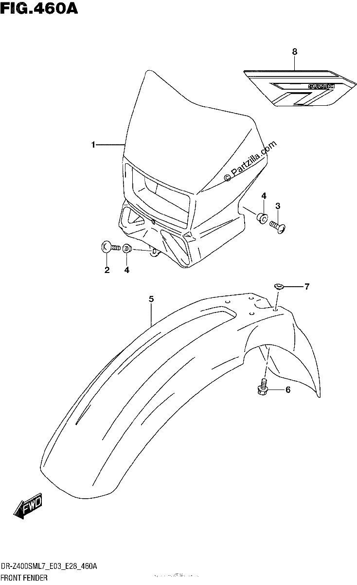 Diagrama de FRONT FENDER
