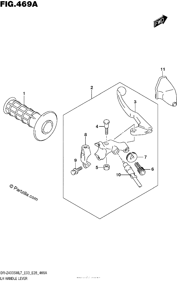 Diagrama de LH HANDLE LEVER