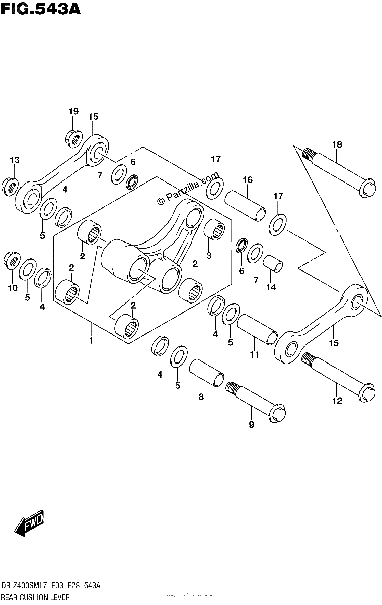 Diagrama de REAR CUSHION LEVER