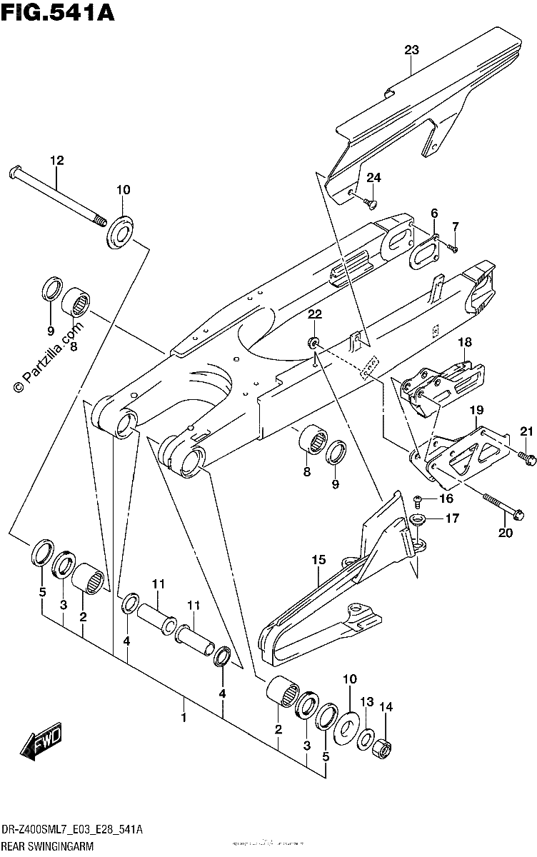 Diagrama de REAR SWINGINGARM