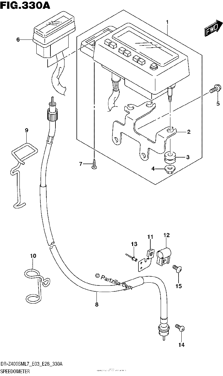 Diagrama de SPEEDOMETER DR Z400SML7 E03
