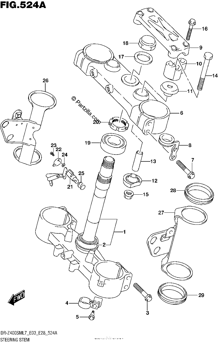 Diagrama de STEERING STEM
