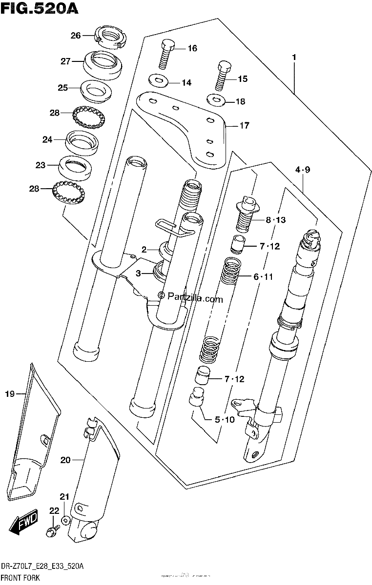 Diagrama de FRONT FORK