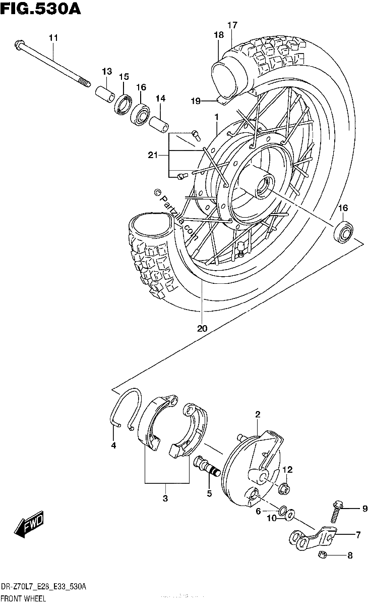 Diagrama de FRONT WHEEL