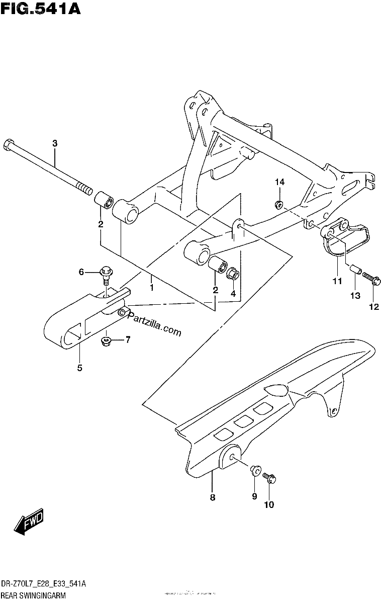 Diagrama de REAR SWINGINGARM