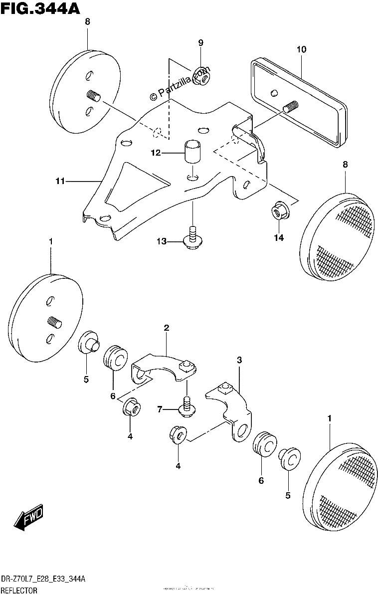 Diagrama de REFLECTOR DR Z70L7 E28