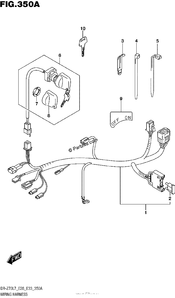 Diagrama de WIRING HARNESS DR Z70L7 E28