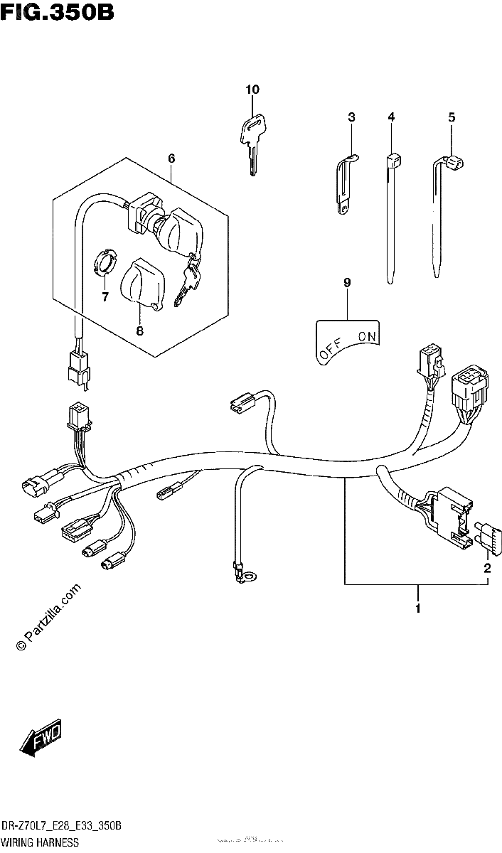 Diagrama de WIRING HARNESS DR Z70L7 E33