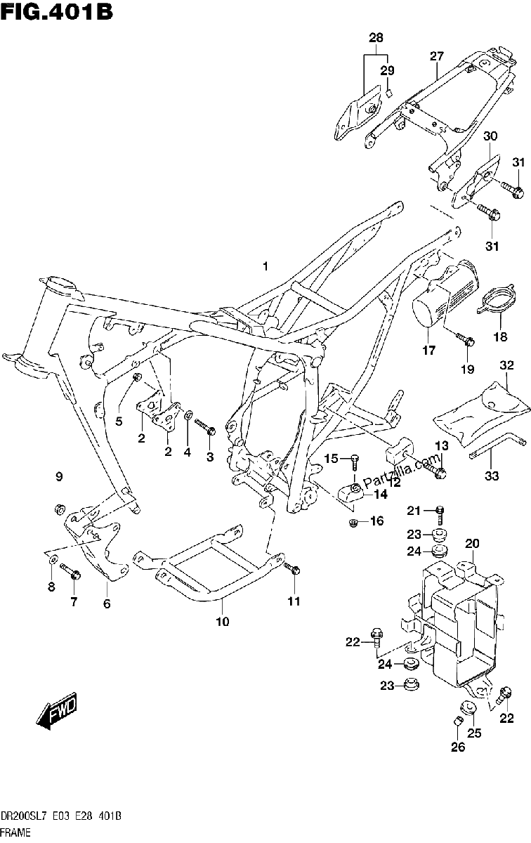 Diagrama de FRAME DR200SL7 E28