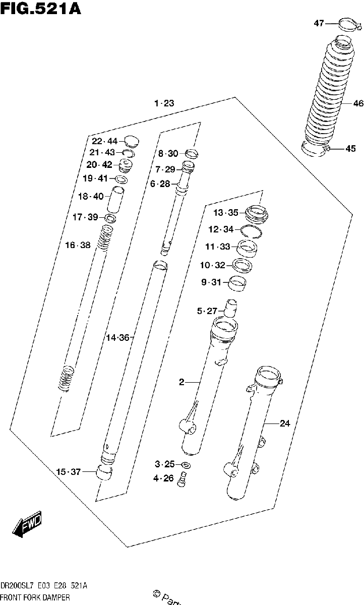 Diagrama de FRONT FORK DAMPER