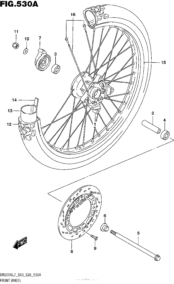Diagrama de FRONT WHEEL