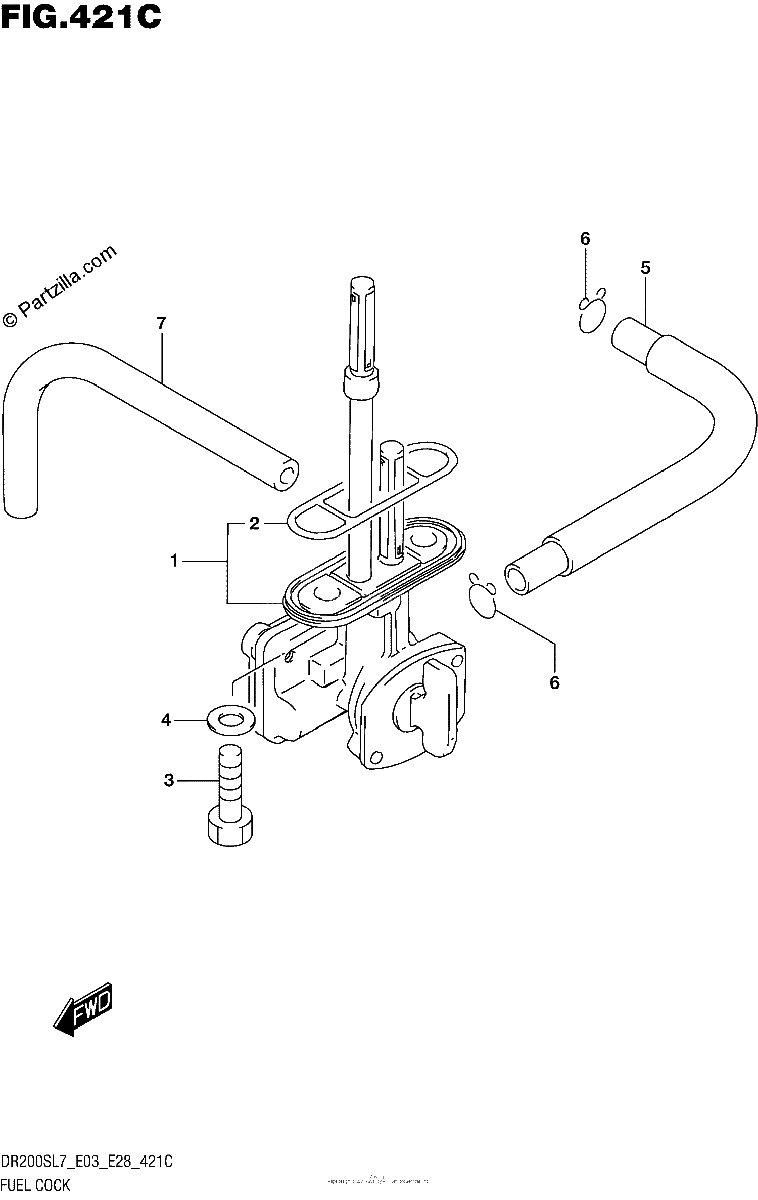 Diagrama de FUEL COCK DR200SL7 E33
