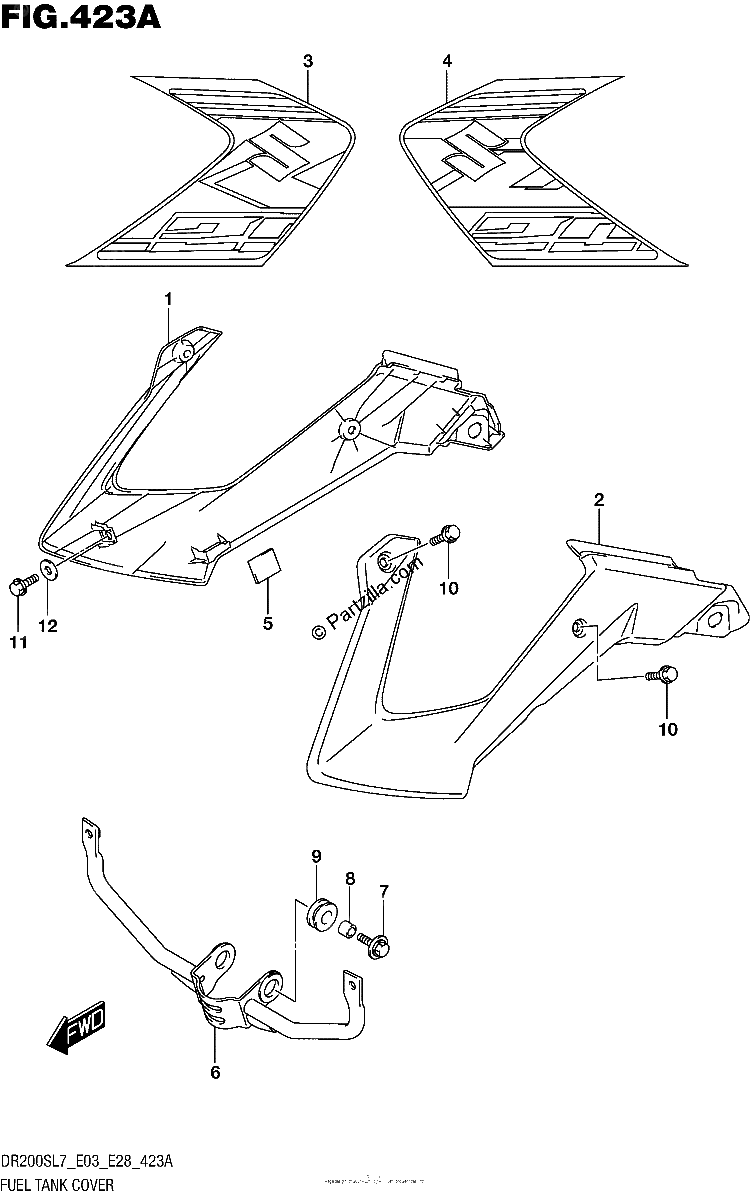 Diagrama de FUEL TANK COVER 019