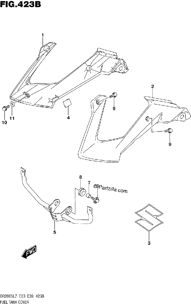 Diagrama de FUEL TANK COVER GY8