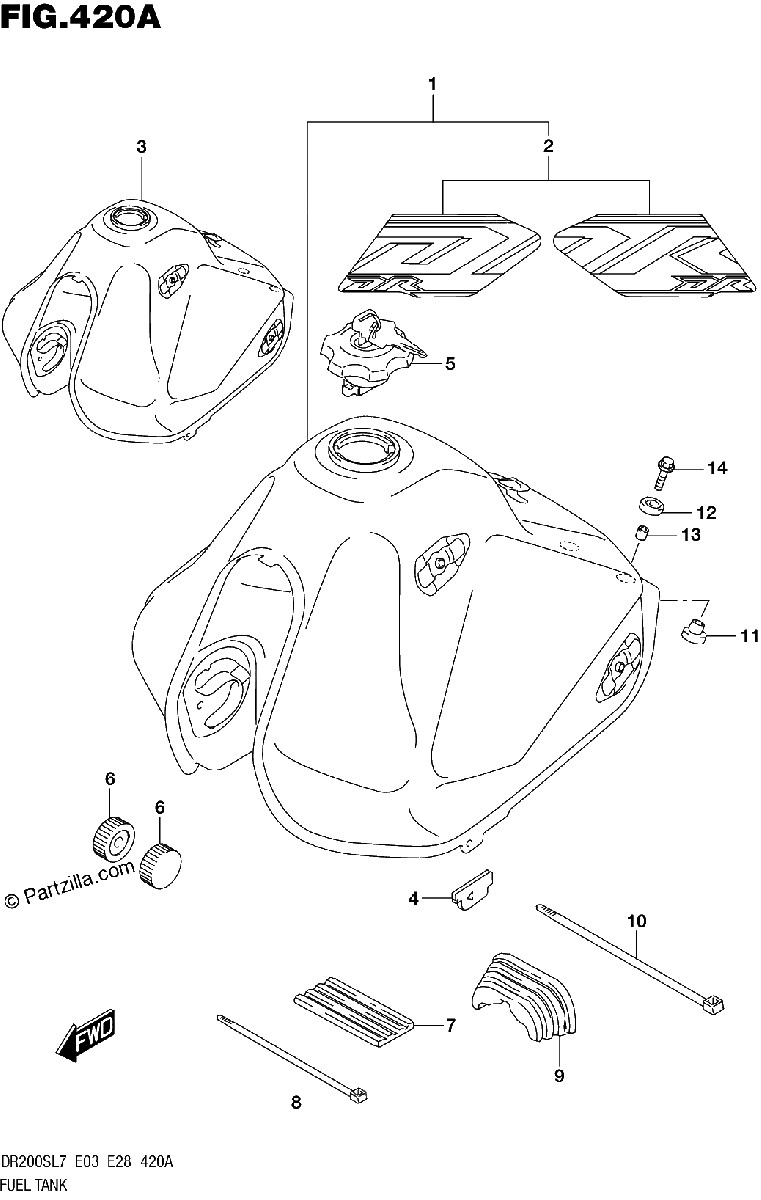 Diagrama de FUEL TANK DR200SL7 E03