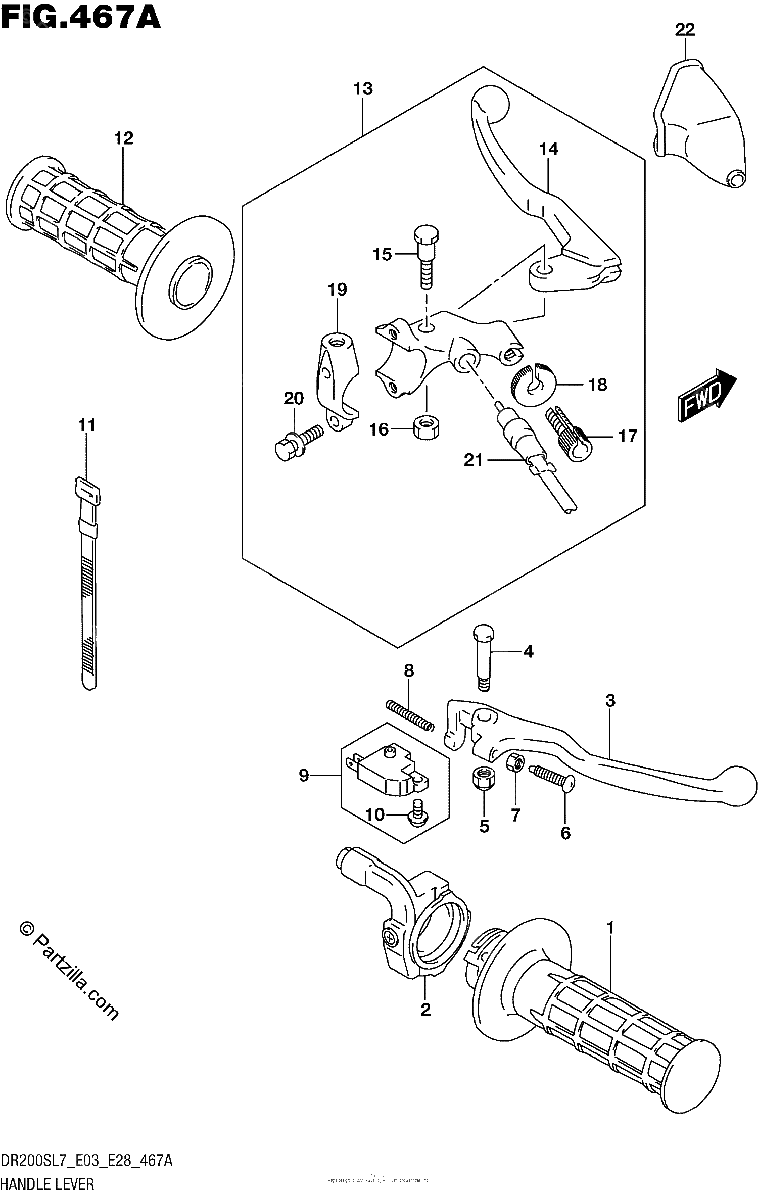 Diagrama de HANDLE LEVER