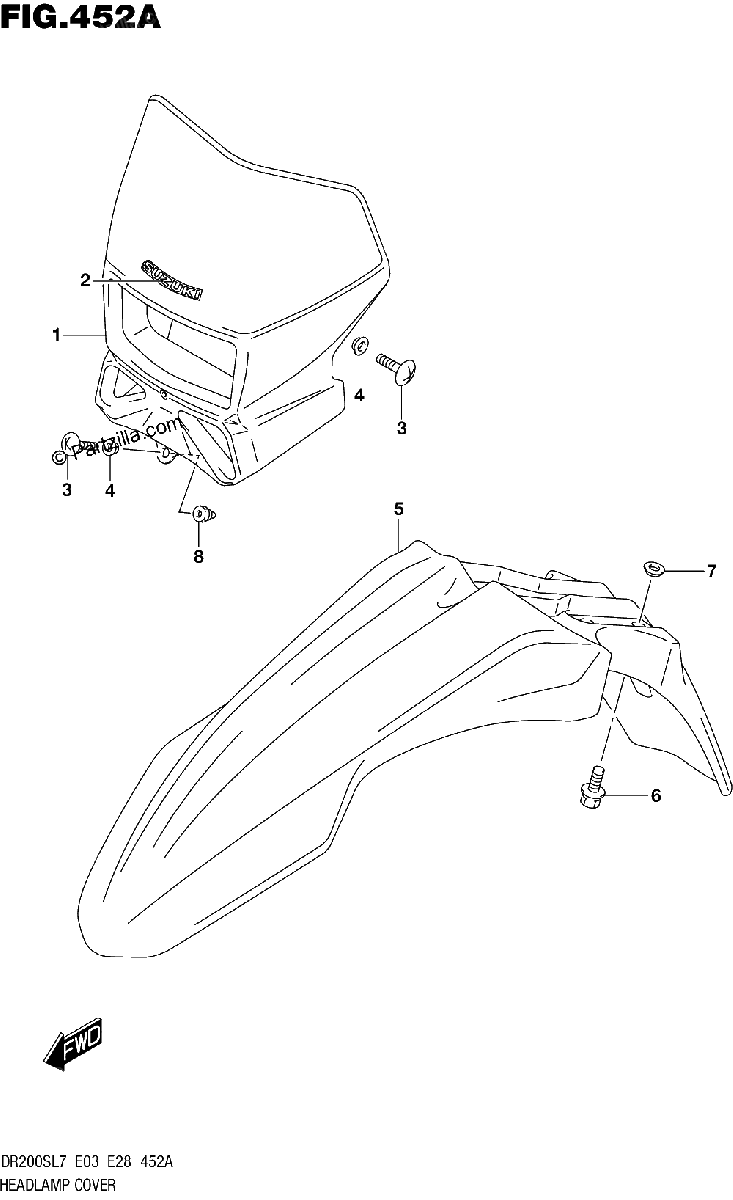 Diagrama de HEADLAMP COVER