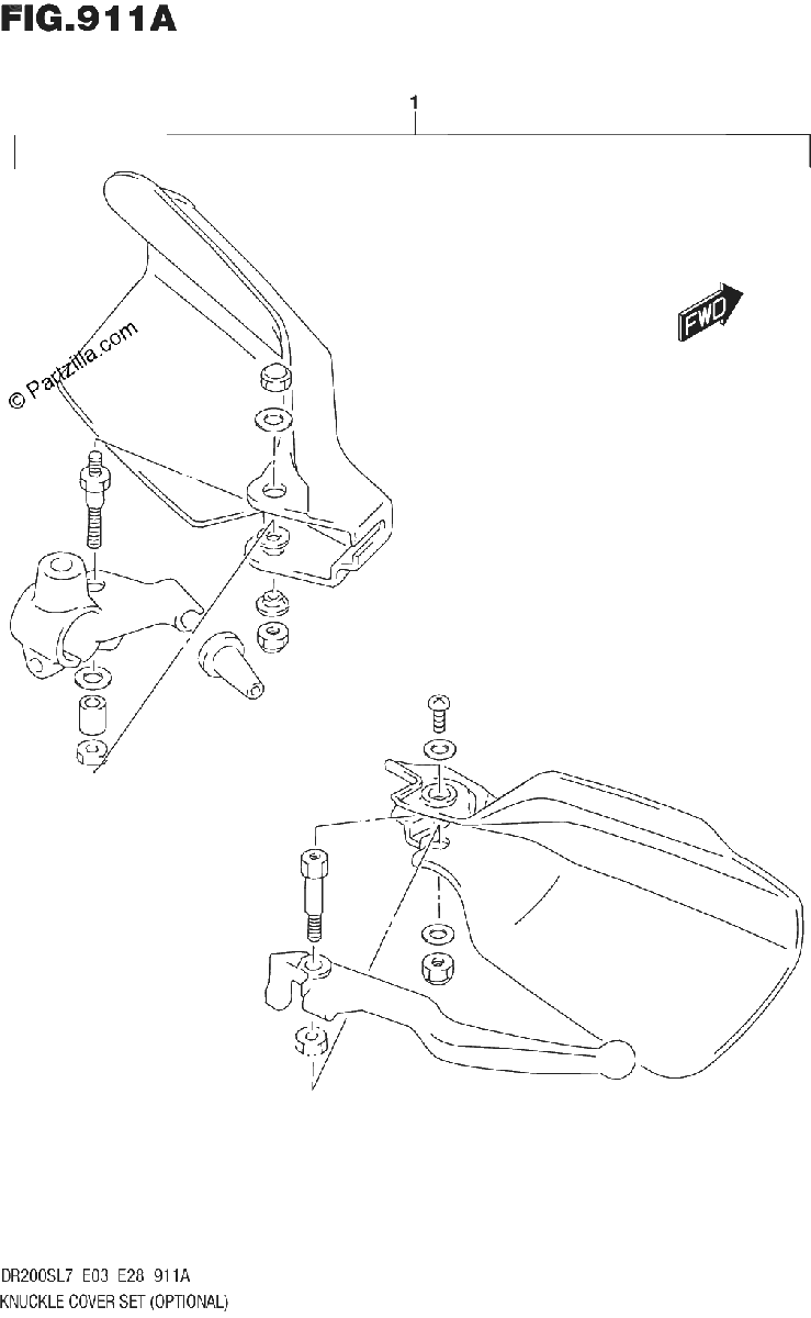 Diagrama de KNUCKLE COVER SET OPTIONAL