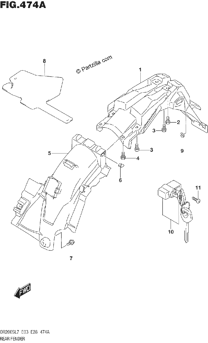 Diagrama de REAR FENDER