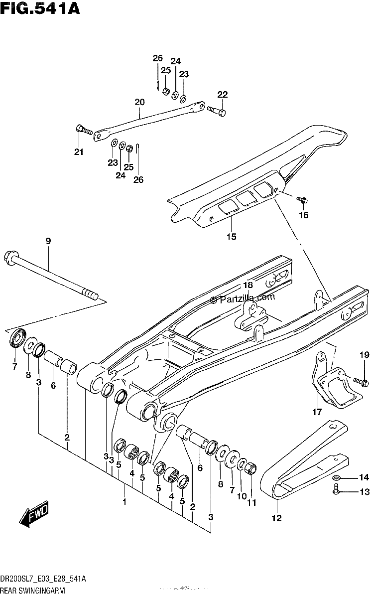 Diagrama de REAR SWINGINGARM