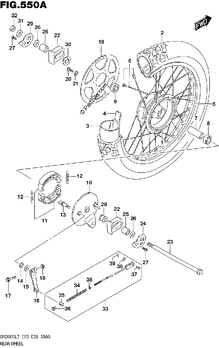Diagrama de REAR WHEEL