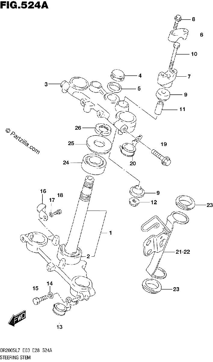 Diagrama de STEERING STEM