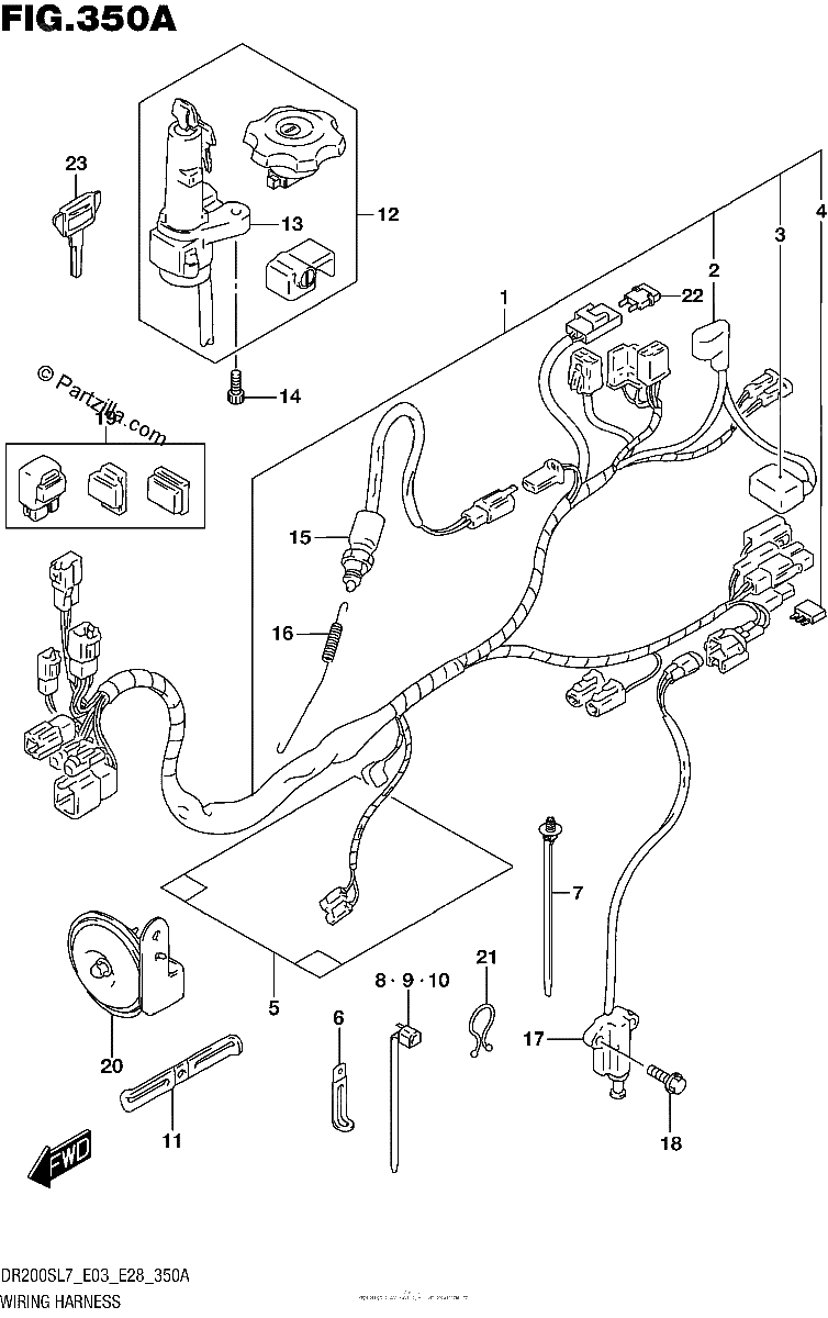 Diagrama de WIRING HARNESS DR200SL7 E03