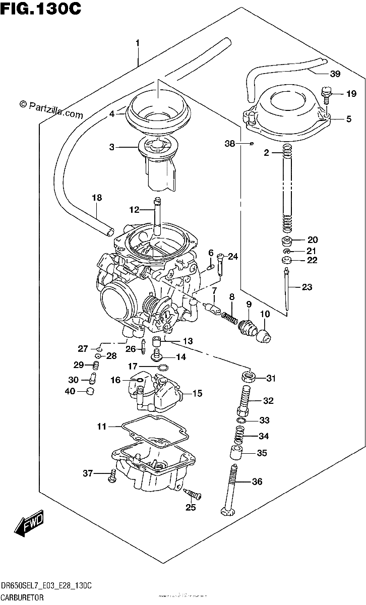 Diagrama de CARBURETOR DR650SEL7 E33