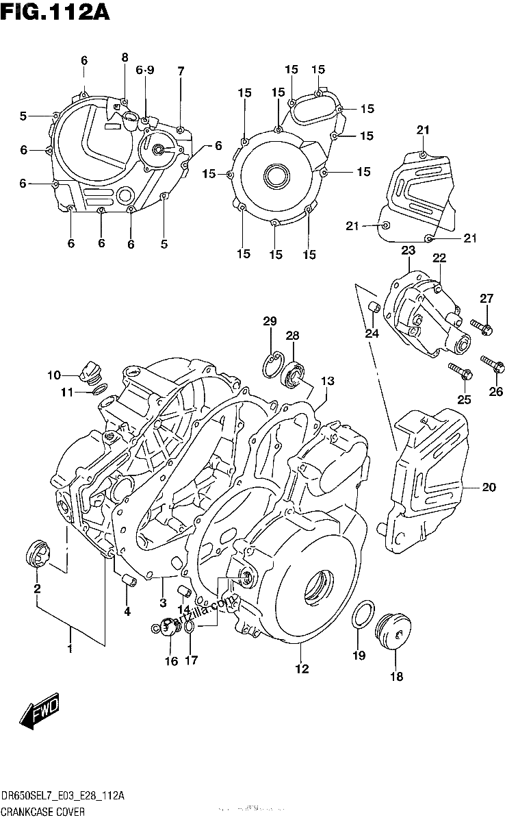 Diagrama de CRANKCASE COVER