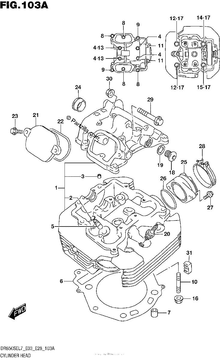 Diagrama de CYLINDER HEAD