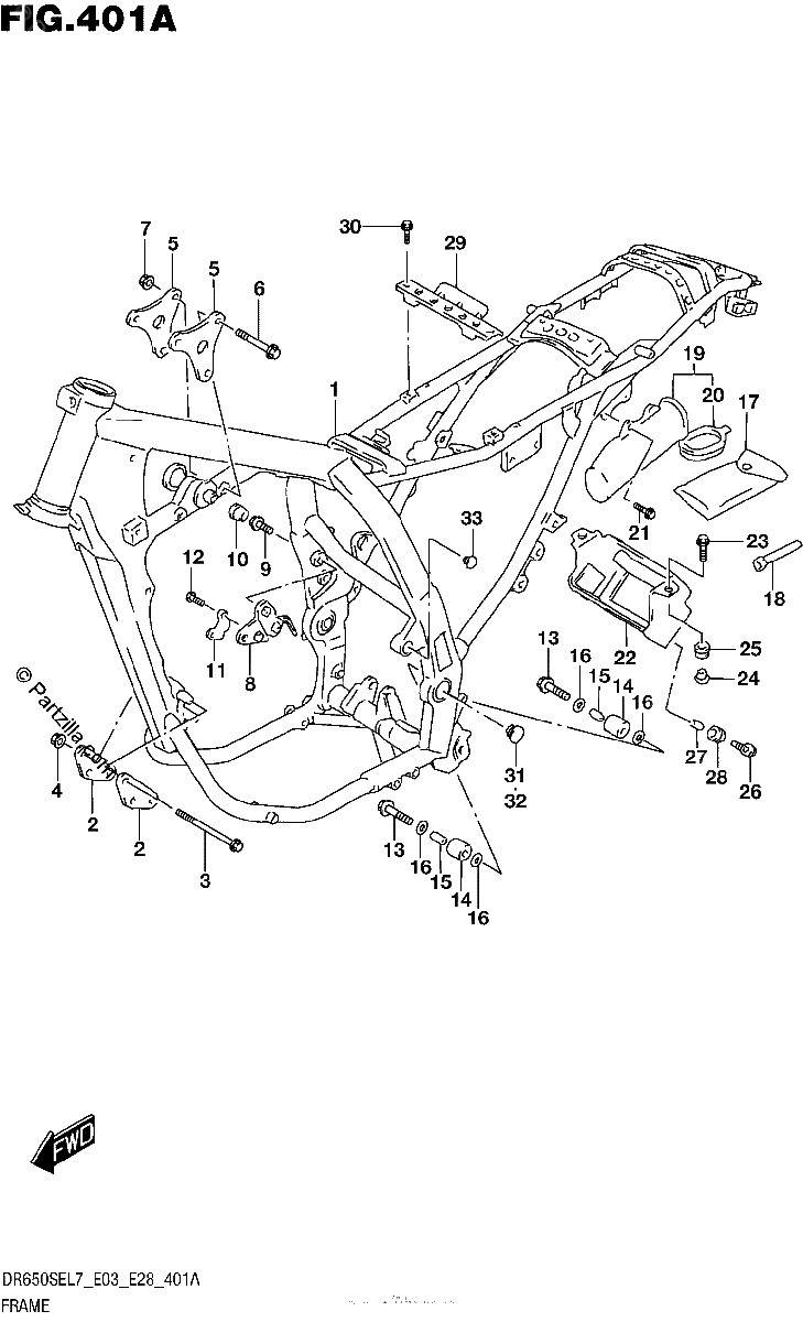 Diagrama de FRAME DR650SEL7 E03