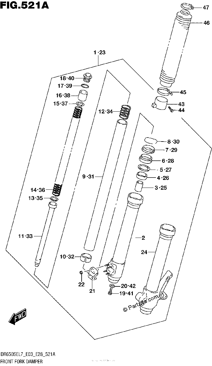 Diagrama de FRONT FORK DAMPER