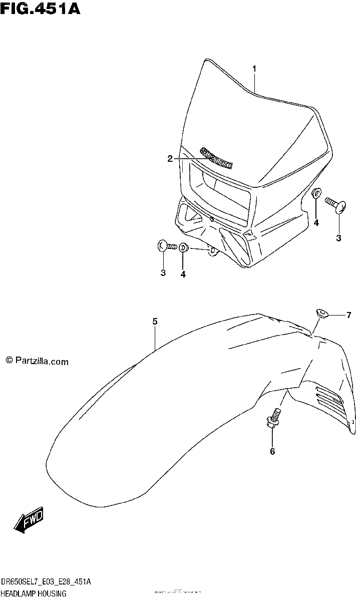Diagrama de HEADLAMP HOUSING