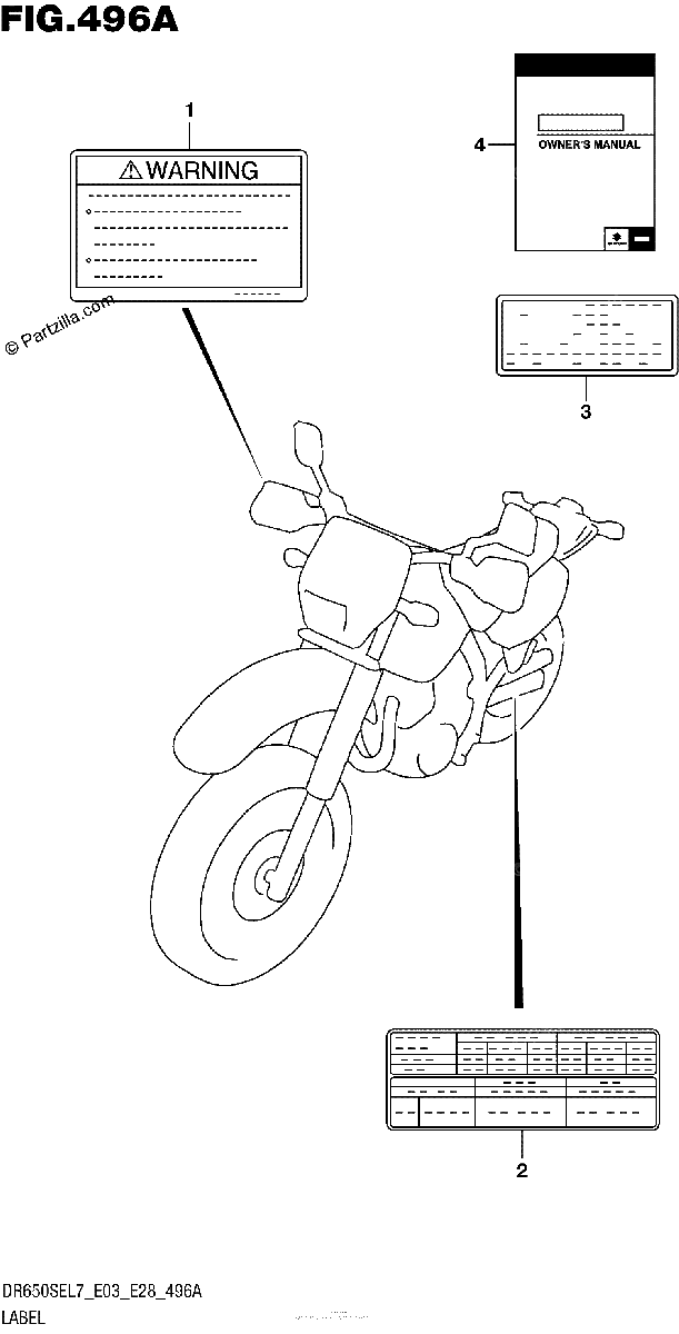 Diagrama de LABEL DR650SEL7 E03