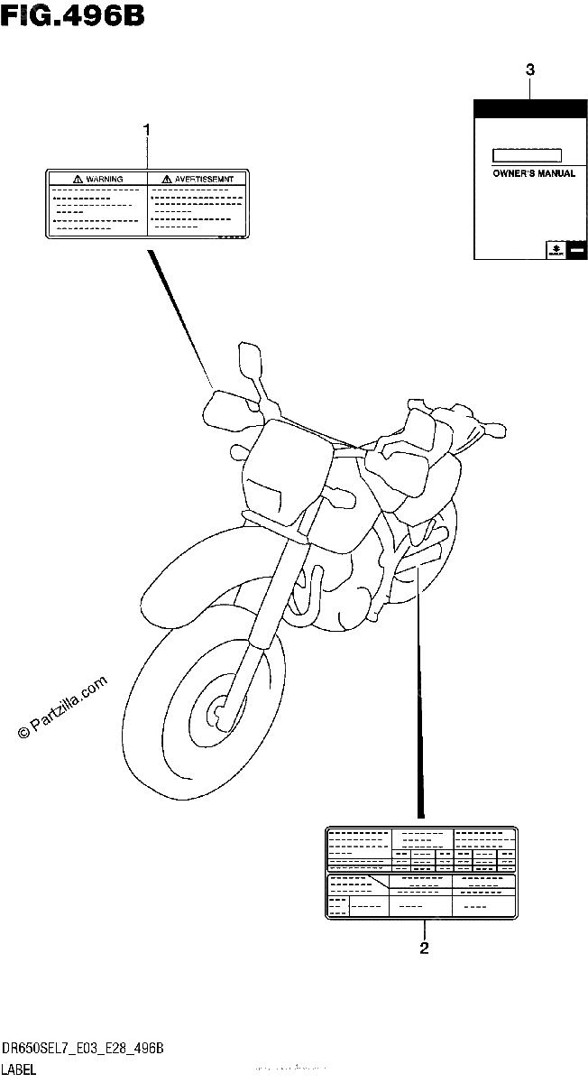 Diagrama de LABEL DR650SEL7 E28